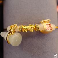 ราคา ข้อมือปี่เซียะแพนโดร่า เกลียวทองเหลือง น้ำหนักทอง 0 1 0 15 กรัม ทองคำแท้ 99 99 24K ยาว 15 18 cm ปรับได้ (7527178795)