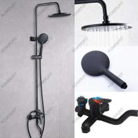 ราคา ฝักบัวอาบน้ำ shower ชุดฝักบัวน้ำ 3ฟังก์ชั่น ฝักบัวก้านแข็ง ฝักบัวสายอ่อน ก๊อกน้ำ สีดำ rain shower ฝักบัวอาบน้ำ (16107974077)