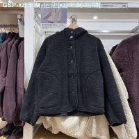 ราคา UNIQLO The Fitting Room Winter Wind Polar Fleece Coat Loose Long Sleeved Thickening Warm Hooded Casual Coat 449760 (20268587613)