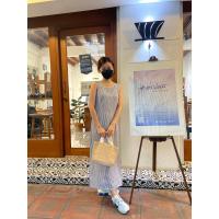 ราคา เดรสลายฟ้า กระโปรงยาว กล้ามเเขน มือสอง (19079195957)