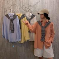 ราคา Cici 551 เสื้อเชิ้ดตัวยาวสีพาสเทลเบสิค แต่งเน็กไทลายสก็อตทูโทนวันสบายๆ (16059064837)