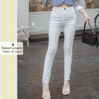 ราคา พร้อมส่ง BabarryJeans มีBigsize S 5XL กางเกงยีนส์ทรงเดพ ยีนส์สกินนี่ ผญ เอวสูง ผ้ายีนส์ยืด สีขาว (19985819957)