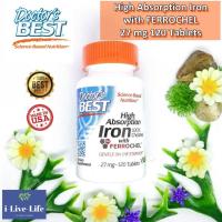 ราคา High Absorption Iron With Ferrochel 27 mg 120 Tablets Doctors Best ธาตุเหล็ก (7169028529)