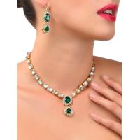 ราคา GREEN GOLD PLATED KUNDAN STUDDED JEWELRY SET by Grace Fashions (20126997350)