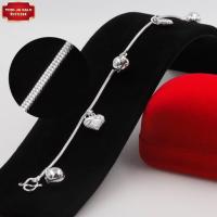 ราคา สร้อยข้อมือเงิน ลายกระดูกงูกลม ประดับจี้รูปหัวใจสลับกระพรวน น้ำหนัก 1 บาท ยาว 7 นิ้ว ชุบเงินแท้ 925 สินค้าขายดี (7181170995)