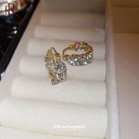 ราคา Frascati เครื่องประดับหรูหราพลอยเทียมรูปตัวยูตัวล็อกตุ้มหูต่างหูแบบห่วงสำหรับผู้หญิงอารมณ์ (21054555015)