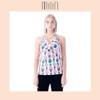 ราคา MILIN Jelwel degital print satin halter top เสื้อคอถ่วงคล้องคอพิมพ์ลาย Sierra top (3894748840)