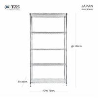 ราคา MZG ชั้นวางของปรับระดับ 4 5 ชั้น ขนาด 75x35x150 cm สีโครเมี่ยม รับน้ำหนัก 375 กิโลกรัม ชั้นวาง ชั้น ชั้นเก็บของ ชั้นวางหนังสือ ชั้นวางในครัว (17575935600)