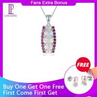 ราคา Lohaspie Jewelry Real Solid 925 Sterling Silver Natural Opal Pendant Necklace Rhodolite Garnet Genuine Opal Stone Women Fashion Pendant Jewelry (19802901587)