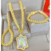 ราคา ชุดสร้อยคอ 5 บาท ข้อมือ 2บาท พร้อมจี้ ลายเกลียวเชือกโปร่ง แถมตลับใส่ทอง ตะขอสำรอง ทองโคลนนิ่งเหมือนแท้ มาตรฐานส่งออก 5BSET1 SK5B (1377642017)