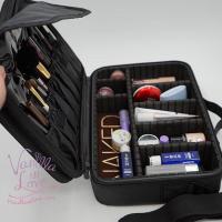 ราคา Vanilla in love BT27 กระเป๋าเครื่องสำอาง แบบแบ่งช่อง ซิปสองชั้น ขนาด M สีดำ (11136650300)