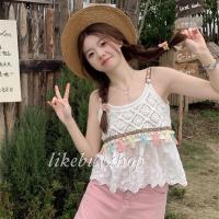 ราคา เสื้อสายเดี่ยวถัก สายเดี่ยวถักลูกไม้ แต่งแถบพู่ชายผ้าฉลุ มีหลายแบบค่ะ (18493279557)