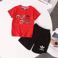 ราคา Adidas 3 12ปีผ้าฝ้ายแขนสั้นชุดฤดูร้อนเด็กผู้ชายสำหรับเด็กเสื้อยืด กางเกงขาสั้นใส่อยู่บ้านสูทลำลอง (17120555780)