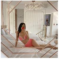 ราคา บิกินี่ Bikini 3 สี ชุดว่ายน้ำ แต่งขอบขาว แบบตะขอด้านหลัง มีเชือกผูกคอ ชุดว่ายน้ำทูพีซ TWO PIECE SWIMSUIT (16476615159)