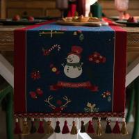 ราคา Christmas Table Runner with Tassels Yarn dyed Jacquard Xmas Snowman Table Cloth Table Runner for Dining Home Table Decoration (20330544509)