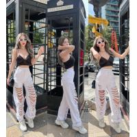 ราคา กางเกงยีนส์ขากระบอกแต่งขาดสุดฮิต กางเกง กางเกงยีนสรุ่นขายดี (16426491585)