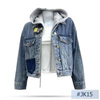 ราคา เสื้อแจ็คเก็ตยีนส์ นิยมยีนส์ Niyom jeans สียีนส์อ่อน สกรีนทับสีเข้ม มีฮูทสีเทาสามารถถอดออกได้ รุ่น JK15 (21019060779)