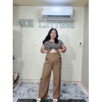 ราคา กางเกงทรงกระบอกกลางเอวสูงสาวอวบสาวพลัสไซส์เอว34 46ไม่ใช่งานสม็อค (18499822963)