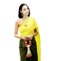 ราคา สไบผ้าด้านนุ่ม สไบผ้าจอร์เจีย สไบชุดไทยสไบสำเร็จรูป กว้าง13ยาว3ม (21175685808)