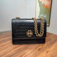 ราคา 2023 new Tory Burch Britten Series Crocodile pattern leather three color shoulder bag messenger bag chain bag (20015879079)