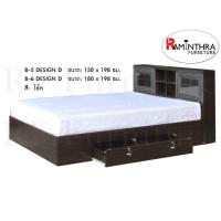ราคา Raminthra Furniture เตียงบานเลื่อน 5ฟุต มีลิ้นชัก สีโอ๊ค BED (7158862758)