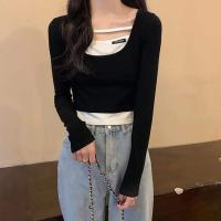 ราคา เสื้อครอปแขนยาว เเต่งซับใน สไตล์เกาหลี (20880845469)