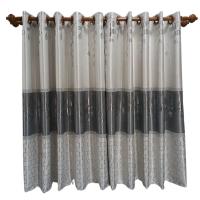 ราคา ผ้าม่านหน้าต่าง ผ้าม่านประตู เจาะห่วงตาไก่สำเร็จรูป ลายเถาวัลย์ทูโทน มี 4 สี (18529209819)