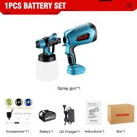 ราคา ONEVAN 1000ML เครื่องสเปรย์ไฟฟ้าไร้สาย Paint Sprayer ในครัวเรือน Paint Sprayer Flow Control เครื่องมือสำหรับ Makita 18V แบตเตอรี่ (20423604150)