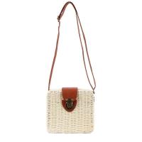 ราคา Woman Straw Weave Bag Crochet Crossbody Bag Shoulder Messenger Satchel Beach Handbag White (20520012937)