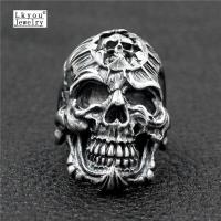 ราคา Lkyou แฟชั่นผู้ชายพังก์สแตนเลสแหวนหัวกะโหลกโกธิคเครื่องประดับแฟชั่น (1163336095)