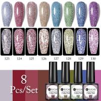 ราคา UR SUGAR 8ชิ้น เซ็ต Neon Reflective Glitter Gel Set Glow In Dark Fluorescent UV Gel Semi Permanent Nail Art Glitter Gel Polish (14112985267)