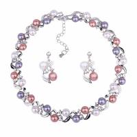 ราคา Noble Pearl Necklace Earrings Jewelry Set For Women European Fashion Style Shiny Luxury Jewelry Set Elegant Women Faux Pearl Rhinestone Necklace Ear Stud Earrings Party Jewelry Set (18732041604)
