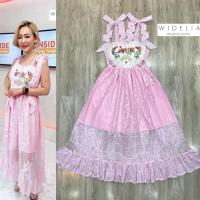 ราคา เดรสลูกไม้ ป้าย Widelia sz L สีชมพู (18577506089)
