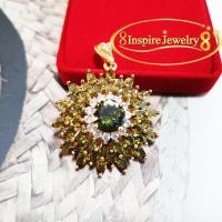 ราคา Inspire Jewelry จี้พลอยนพเก้า ทรงกลม สวยงามมาก จี้บุษราคัม จี้ทับทิม โกเมน ไพลิน ฯลฯ ฝังเพชรพลอย CZ งานจิวเวลรี่ งดงาม size 5x5cm (17032530169)