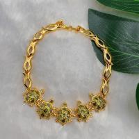 ราคา CSJ ฮ่องกงข้อมือ สร้อยข้อมือเต่า งานทองเหลือง 18K พลอย สีเขียว ไม่ลอกไม่ดำ (14575705658)
