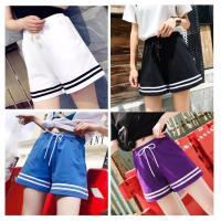 ราคา กางเกงขาสั้นสีพื้น เอวยางยืด แต่งแถบข้าง สไตส์เกาหลี สวมใส่สบาย (4907638762)