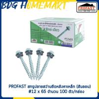 ราคา PROFAST สกรูปลายสว่านยึดหลังคาเหล็ก สันลอน 12 x 65 จำนวน 100 ตัว กล่อง (16588537362)
