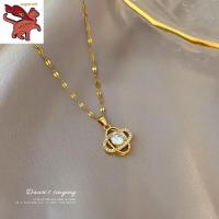 ราคา สร้อยทอง18kแท้ทองคำแท้ 96 5 ดอกไม้สี่ใบพร้อมสร้อยคอเพชรผู้หญิงลิปเชนแสงหรูหราเครื่องประดับของขวัญวันเกิด (19667763977)