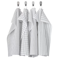 ราคา ผ้าเช็ดจาน IKEA สีขาว เทาเข้ม มีลาย ขนาด 45x60 ซม แพ็ค 4 (21191621889)
