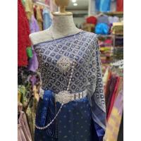 ราคา ชุดไทยสไบกากเพชรปักมุกสีกลมท่าเงิน ทั้งชุด 3 ชิ้น สไบพีท สไบมุก หน้านางชายภัทร (15543270985)