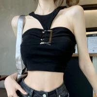 ราคา เสื้อกล้ามไหมพรมครอปสั้น ดีเทลแต่งเข็มขัด 56147 (21273505321)