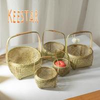 ราคา Keestar ตะกร้าไม้ไผ่สานมือตะกร้าสานจากไม้ไผ่สำหรับใส่ผักตะกร้าไม้ไผ่ขนาดเล็กใช้ในครัวเรือนตะกร้าสำหรับตกแต่ง (10325775309)