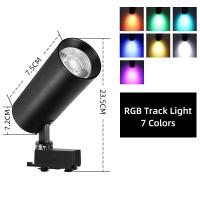 ราคา CHENBEN LED Track Light 7 Colored Lighting 20W Aluminum COB Track Lighting Spotlight RGB Stage Light Home Party Clothing Store Valentines Day Atmosphere Decorative Lighting Fixtures (21131866204)
