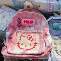 ราคา กระเป๋าเป้นักเรียนเดินทางลายการ์ตูน Hello Kitty เป้แคนวาสย้อนยุคสำหรับผู้หญิง (19924713330)