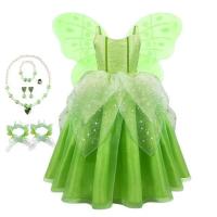 ราคา ชุดทิงเกอร์เบลล์สำหรับเด็กผู้หญิงชุดแฟนซีเจ้าหญิง Tinkerbell นางฟ้าสีเขียวงานเลี้ยงวันเกิดฮาโลวีน2 8Y ชุดคอสเพลย์ (20363179752)