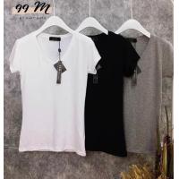 ราคา เสื้อคอวีงานป้าย ผ้าเรย่อน เนื้อผ้านิ่มใส่สบาย ยืดเยอะ อก 32 38 ยาว 22 จ้า (12499654866)