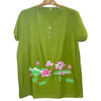 ราคา เสื้อคอกลมผ้าพริ้ว เสื้อผู้ใหญ่ เสื้อใส่ทำงาน เสื้อผ้าพริ้วใส่สบาย เสื้อลายดอก (8016748769)
