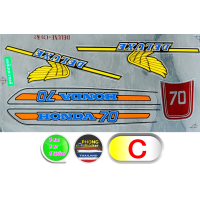 ราคา สติ๊กเกอร์ honda c70 สติ๊กเกอร์มอไซค์ honda c70 สีสวย สีสด สีไม่เพี้ยน (11143025995)