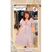 ราคา KA เดรสยาวลายดอกเนื้อผ้าไหมอิตาลีรูดอกแขนตุ๊กตาอก38 46 (13440919035)