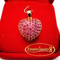 ราคา INSPIRE JEWELRY จี้หัวใจฝังเพชร s m หรือฝังพลอยทับทิม ให้เลือก ขนาด1 4x1 4 or 1 8x1 8cm และกล่อง งานจิวเวลลี่ หุ้มทองแท้ 100 (18920406200)